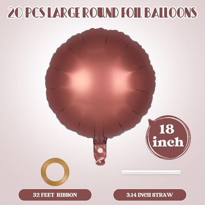 20 Pcs Black Round Shaped Balloons,18 Inch Round Foil Balloon,Giant Round Mylar Balloon Helium Balloons for Birthday Party Baby Shower Wedding Decorations (Black)