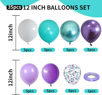 Blue Silver Balloons Set, 12 Inch Blue and Silver Balloons Dark Navy and Confetti Party Latex Balloon, Macaron Metallic Baby Blue Mixed Balloon for Birthday Graduation Baby Shower Wedding Retirement