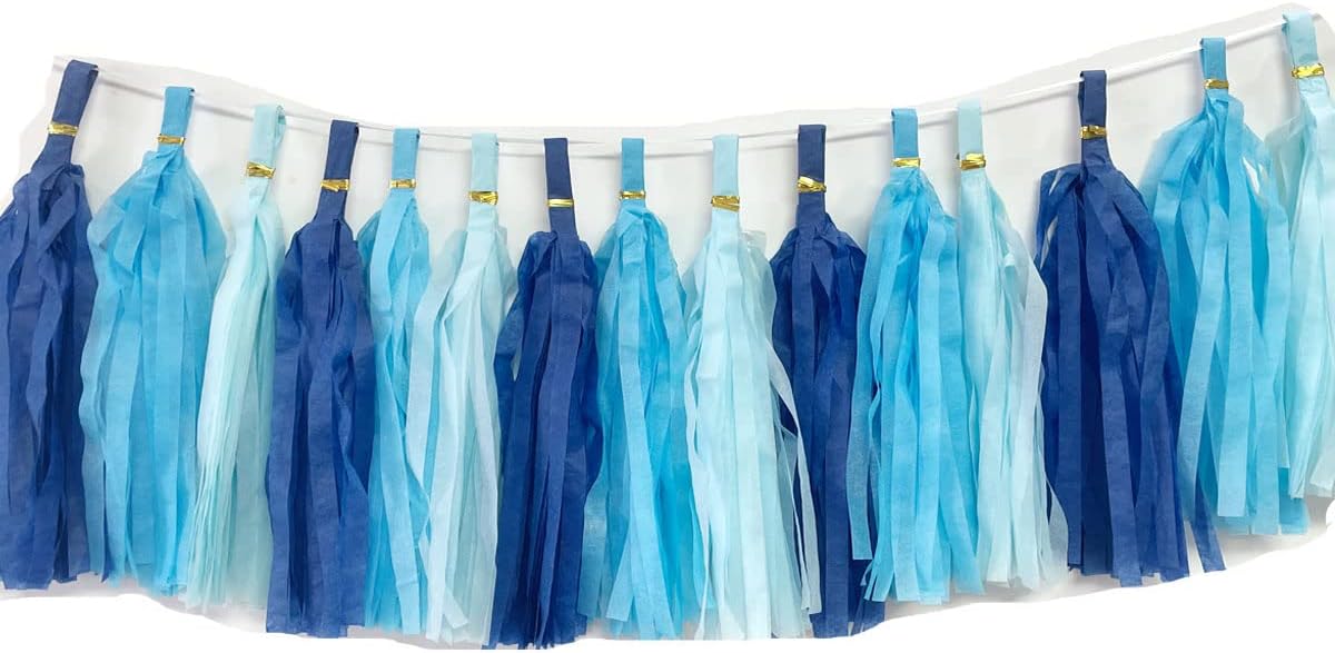 30pcs Paper Tassels Garland Banner Tissue Paper Tassel DIY Hanging Paper Decorations Party Tassel Garland Decor Baby Shower Nursery Wedding Festival Baby Shower Decoration(30, White)