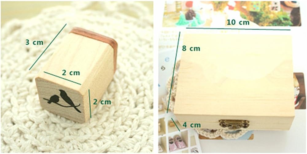 Diary Stamp Set,Wooden Rubber Signet for Children DIY Scrapbooking Card Making(25pcs,Happy Life)