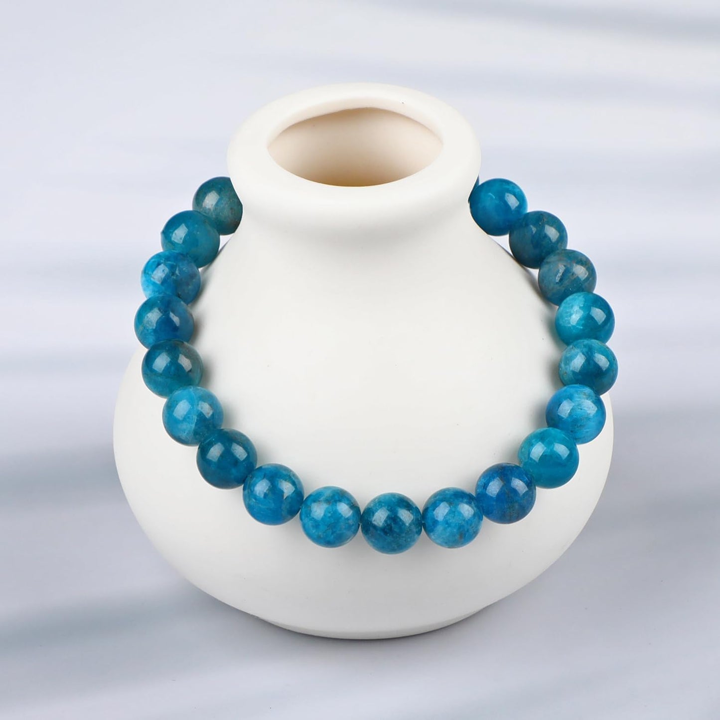 LPBeads Handmade Natural Gemstone Stretch Elastic Bracelet Healing Crystal Round Stone Beads Jewelry Gifts for Women Men