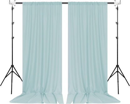 MEETSKY Black Backdrop Curtains for Parties - 10ft x 8ft Party Photo Background Curtain Rod Pocket Fabric Drapes Panels for Boys Birthday Holiday Home Halloween Decoration, 5ft x 8ft, 2 Panels
