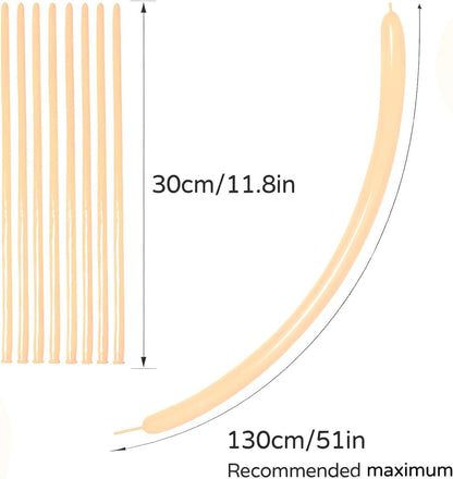260 Clear Long Balloons for Animals, Thickening Skinny Latex Twisting for Arch Modeling Magic Clown Birthday Wedding Party Decorations 100pcs