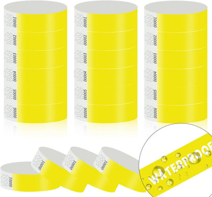 300 Pack Paper Wrist Bands for Events Waterproof Wristbands Lightweight Festival Identification Arm Bands Neon Adhesive Event Bracelets for Party（Black）