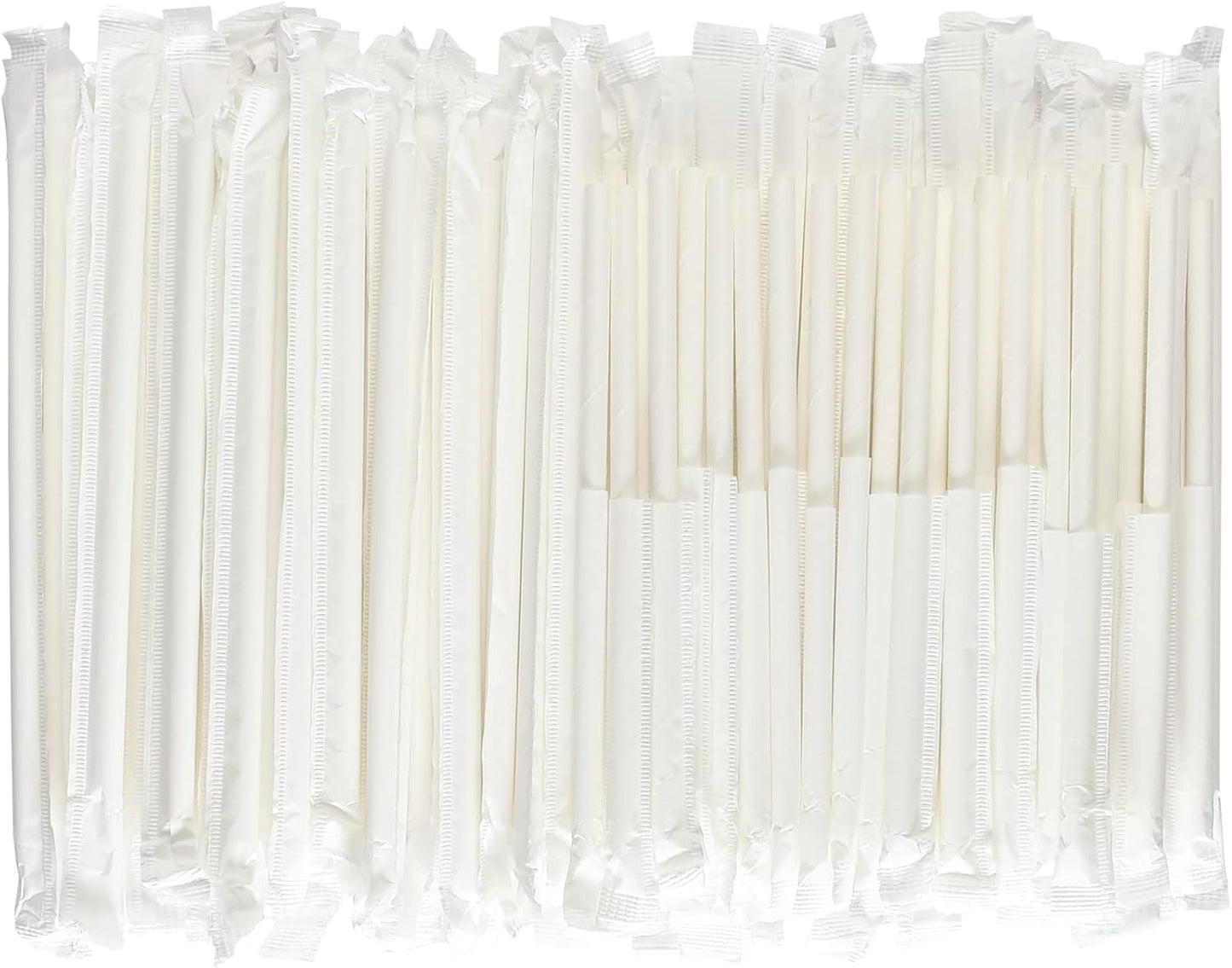 5.75 inch Orange Paper Cocktail Straws, Short Disposable Drinking Straws 500 Counts, Unwrapped - Compostable