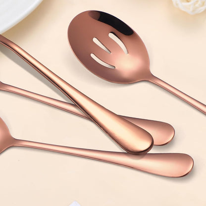 Stainless Steel Serving Utensil Set 10-Piece Buffet Flatware Catering Silverware with Bread Tong,Cake Spatula,Serving Ladles,Salad Fork,Cheese Knife,Large Spoon for Parties Buffet