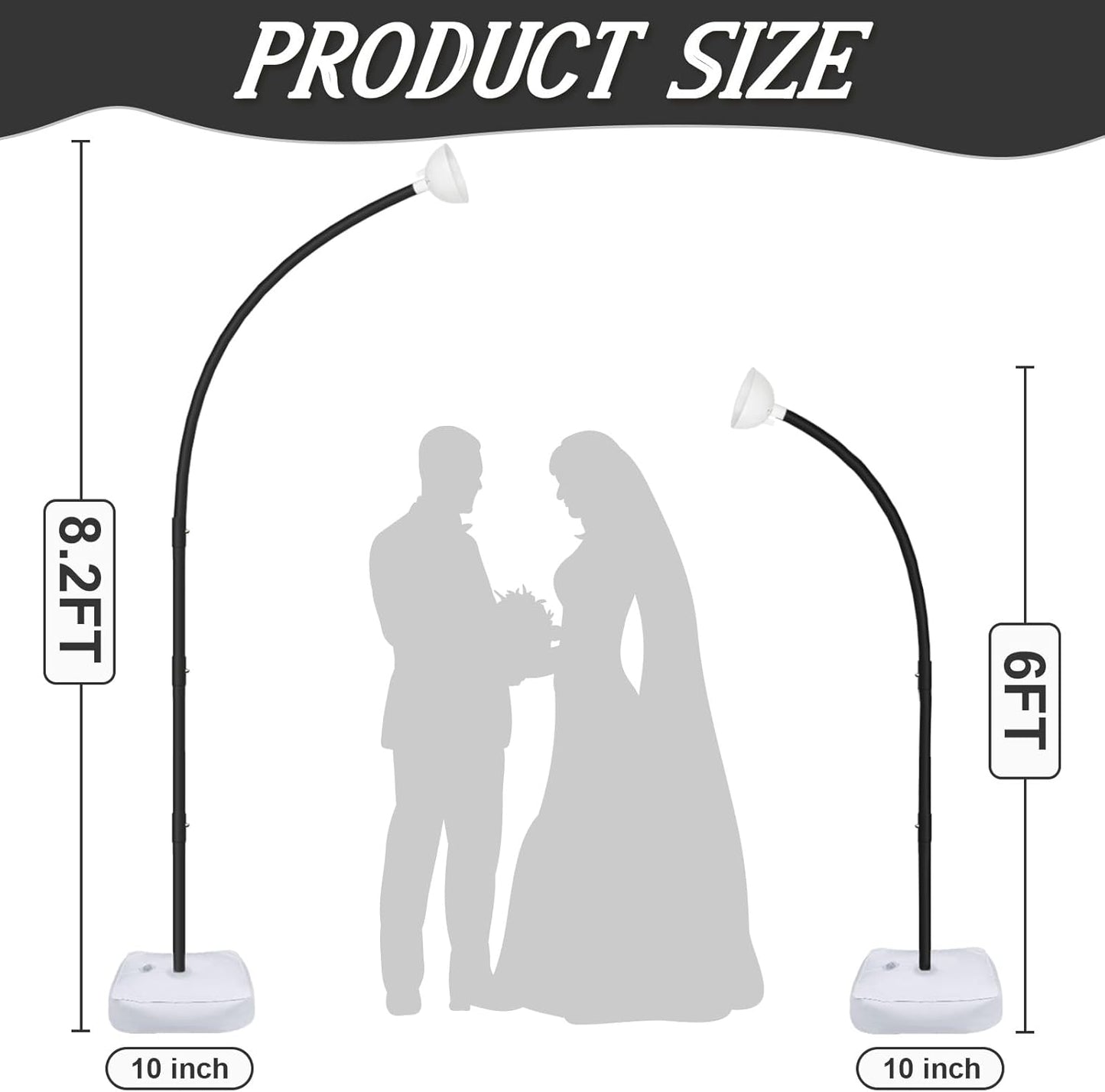 AerWo Balloon Arch Kit with Balloon Pump Electric, 8.2FT & 5FT Half Balloon Arch Stand with Base, Free Bending Balloon Stand Kit for Wedding Birthday Party Baby Shower Graduation Decorations