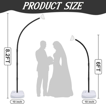 AerWo Balloon Arch Kit with Balloon Pump Electric, 8.2FT & 5FT Half Balloon Arch Stand with Base, Free Bending Balloon Stand Kit for Wedding Birthday Party Baby Shower Graduation Decorations