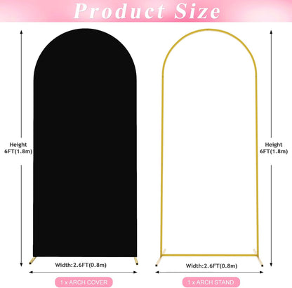 Wokceer 7.2 FT Wedding Arch Backdrop Stand and White Arch Cover, Metal Arch Stand with Arch Stand Cover for Birthday Party Wedding Ceremony Bridal Baby Shower Event Decor