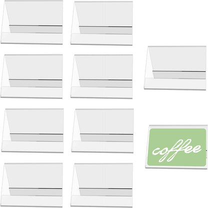 10 PCS Acrylic Table Tent Sign with 20 PCS Blank Cards, Coffee & Tea Reserved Sign Table Beverage Display Signs for Weddings, Birthday Parties, Message Board Signs, Buffet, Bakery