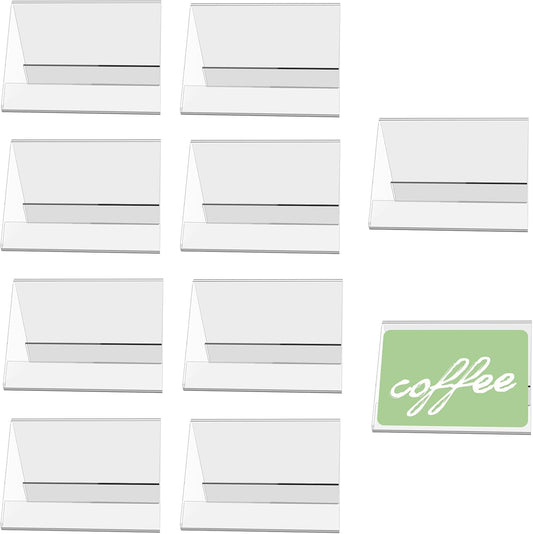 10 PCS Acrylic Table Tent Sign with 20 PCS Blank Cards, Coffee & Tea Reserved Sign Table Beverage Display Signs for Weddings, Birthday Parties, Message Board Signs, Buffet, Bakery
