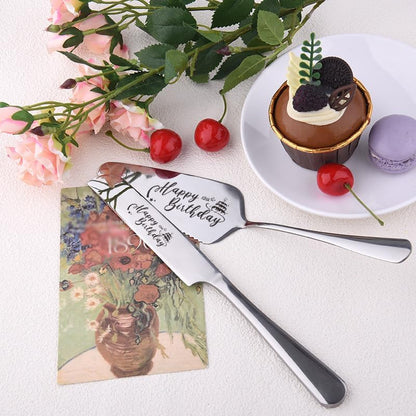 Cake Knife and Server Set for Birthday Party 60 Year Old Birthday Gift for Dad Mom Engraved Knives Servers Grandma Grandpa 60th Bday Gifts for Men Women 60 Yrs Old Bday Presents for Aunt Uncle