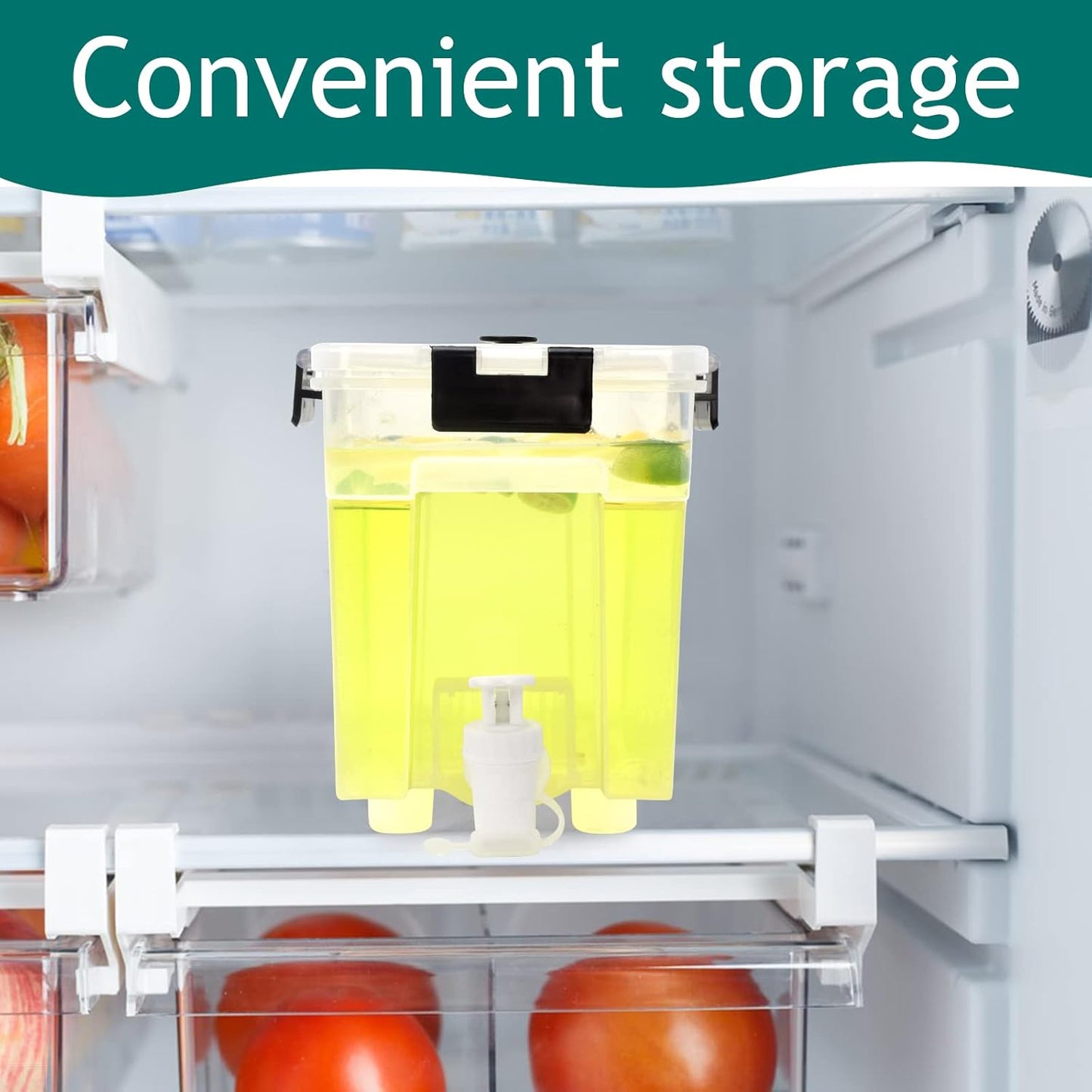 2.5 Gallon Drink Dispenser For Fridge,Beverage Dispenser With Spigot. Milk,Lemonade Dispenser,Juice Containers With Lids For Parties And Dairly Use,100% Sealed And Filter screen（1+1.5）Gallon