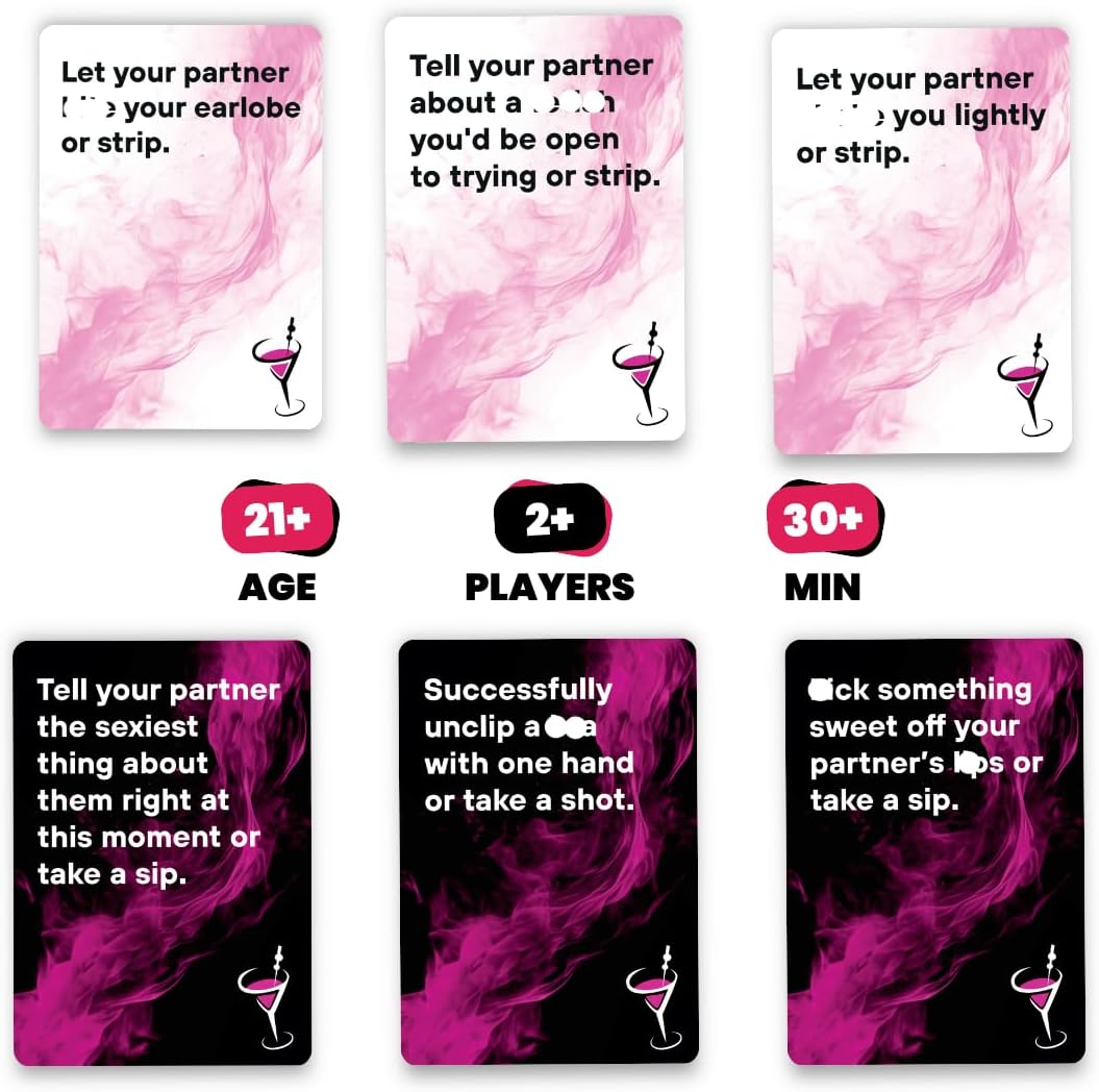 Do or Drink Sip or Strip Adult Drinking Card Game for Couples, Date Night & Parties – 250 Dares, Questions & Challenges for Boyfriend, Girlfriend, or Wife and Husband