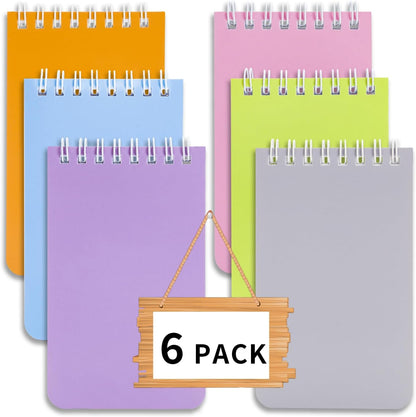 QiCheng 6pack Pocket Notebook Small Notepad Pocket Notepad Small Spiral Notebooks 3X5Inches (6)