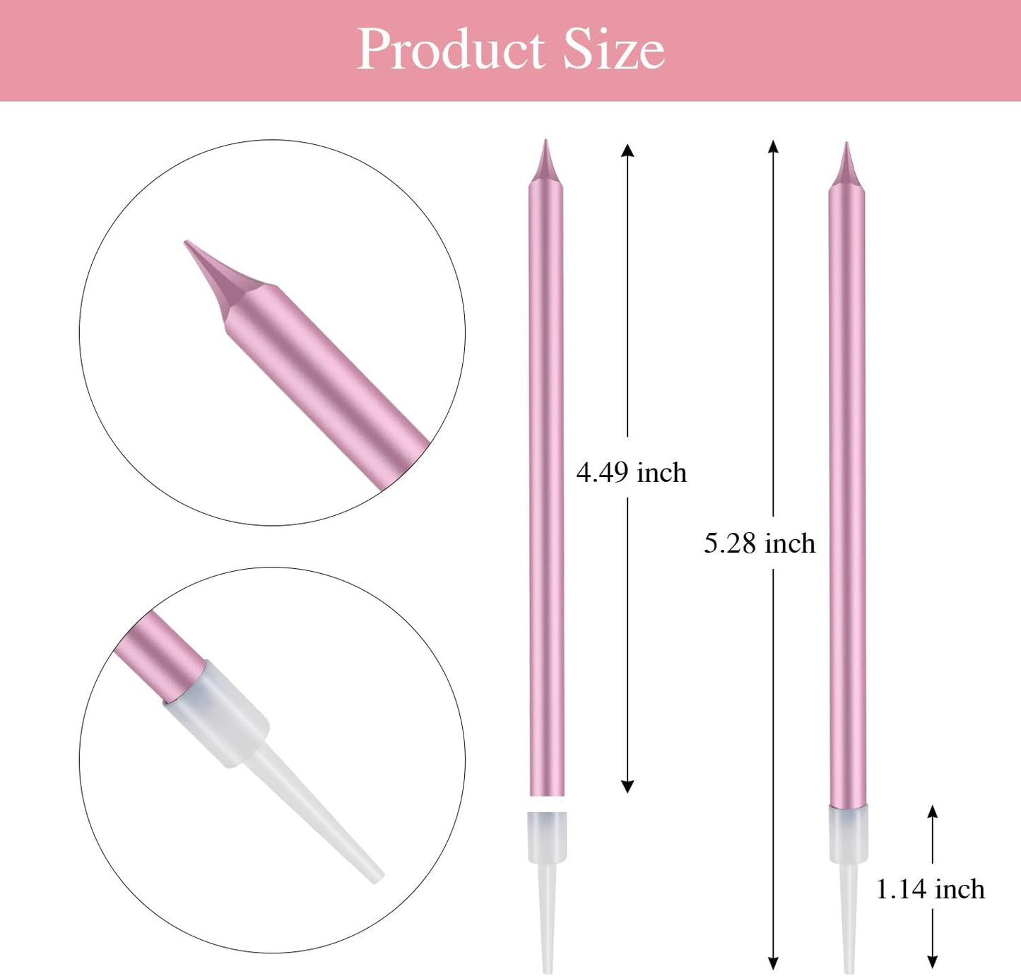 BEAN LIEVE 24-Count Birthday Candles - Long Thin Cake Candles Slow Burning Candles for Birthday, Wedding, Lucky Party Decoration (Champagne Gold)