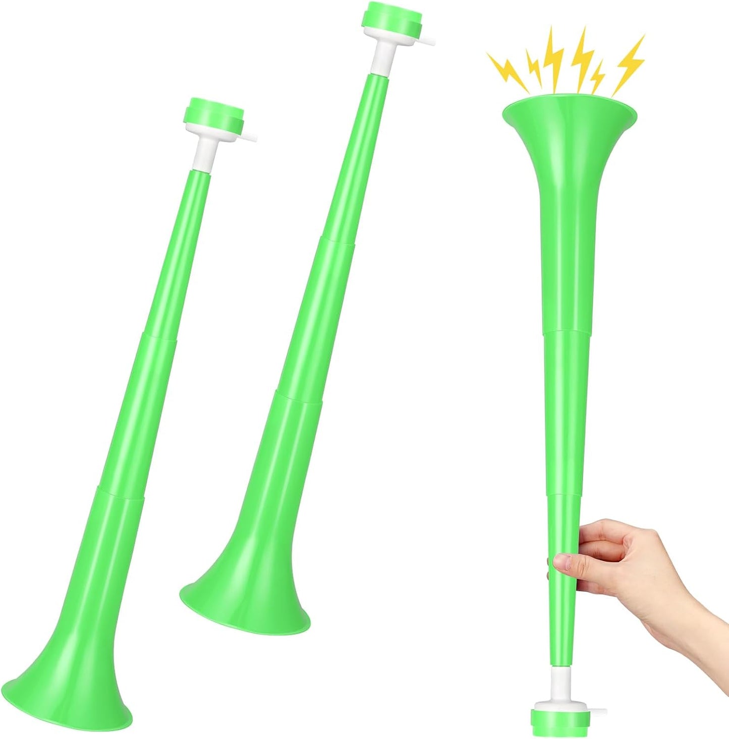2 Pcs Stadium Horn for Adult, 21 Inch Vuvuzela Plastic Collapsible Cheering Trumpets for Sporting Events Football Carnival Party (Blue)