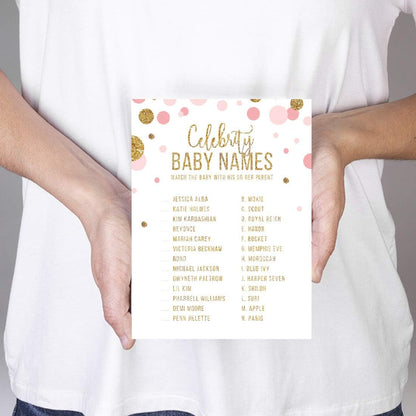 Andaz Press Blush Pink Gold Glitter Girl Baby Shower, Printable Table Tent Place Cards, 20-Pack, Seat Placement Cards Blank Place Cards For Table Settings Name Cards for Wedding, Graduation Food Cards - Colors B
