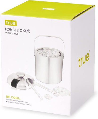 True Clear Acrylic Ice Bucket with Handles, 3-Liter Capacity, Durable Wine and Champagne Bucket, Perfect Ice Buckets for Parties, BBQs, Weddings, Picnics, Holidays, Outdoors, 8.75" x 8.25", Set of 1