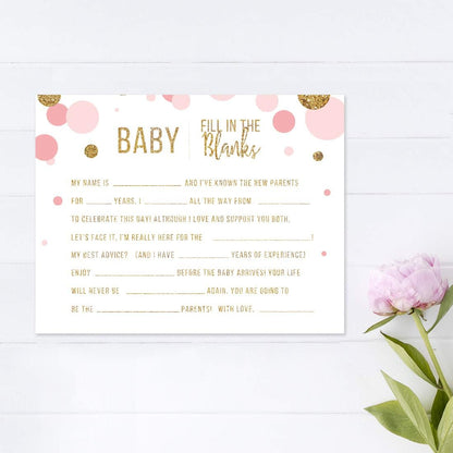 Andaz Press Blush Pink Gold Glitter Girl Baby Shower, Printable Table Tent Place Cards, 20-Pack, Seat Placement Cards Blank Place Cards For Table Settings Name Cards for Wedding, Graduation Food Cards - Colors B