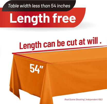 Plastic Table Cloth, 310 Ft X 54 in Disposable Tablecloth White Plastic Tablecloth with Any Cut Sliding Cutters Premium Table Cover Roll for Picnics, Parties, Birthdays, Weddings