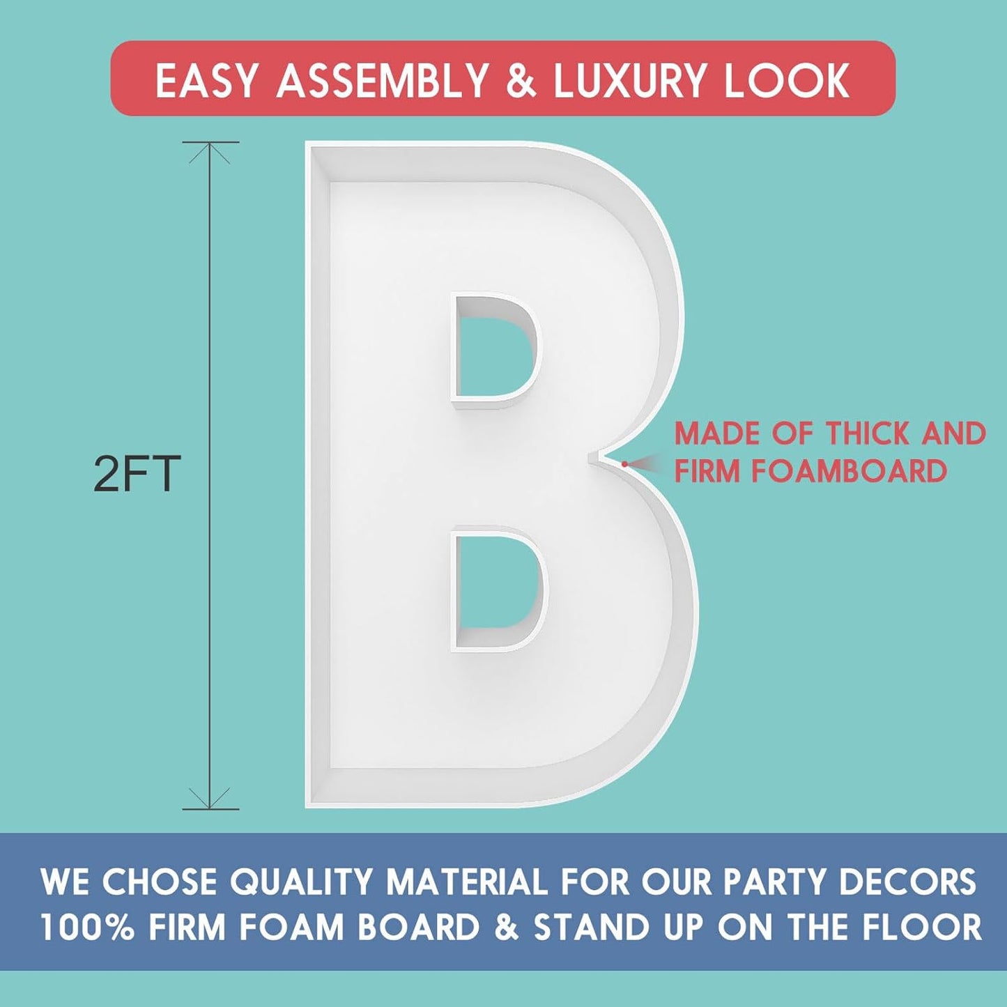 JW Passion - Premium Quality Made 3FT Tall Mosaic Balloon Frame Big Marquee Light Up Letters DIY Kit for Birthday Party Wedding Backdrop Decor Letter A Pre-Cut Foam Board