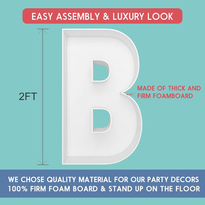 JW Passion - Premium Quality Made 3FT Tall Mosaic Balloon Frame Big Marquee Light Up Letters DIY Kit for Birthday Party Wedding Backdrop Decor Letter A Pre-Cut Foam Board