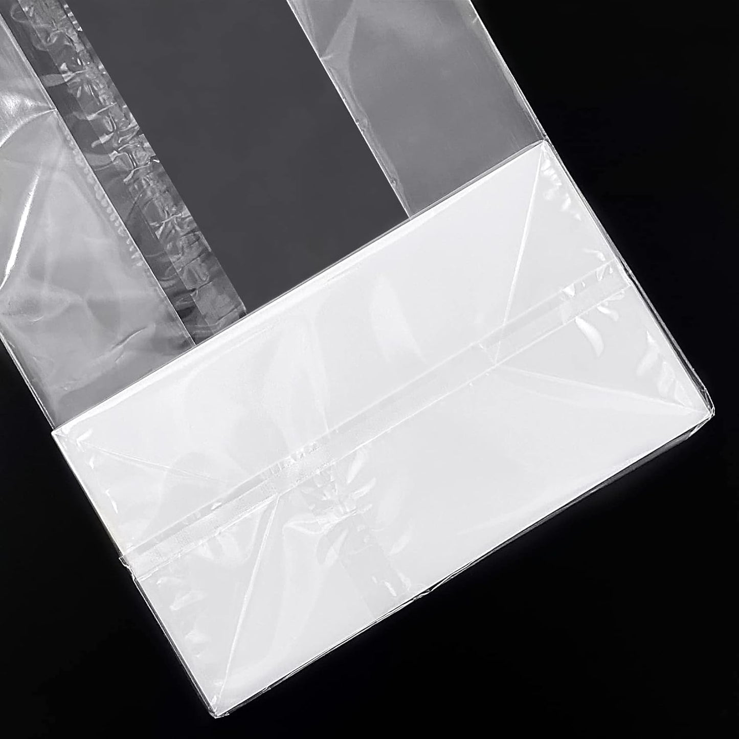 Gusseted Flat Bottom Cellophane Bags with Paper Insert 50Pcs 4x2x8 Inches Smore Bags