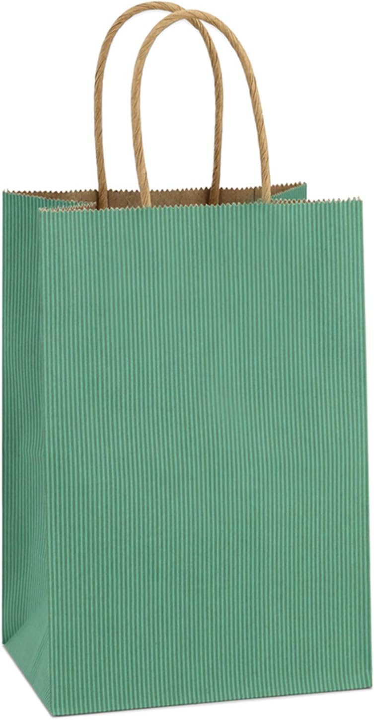 BagDream Gift Bags 100Pcs 5.25x3x8 Small Kraft Paper Gift Bags with Handles Bulk, Brown Paper Sacks for Small Business, Retail, Merchandise, Wedding Birthday Party Favor