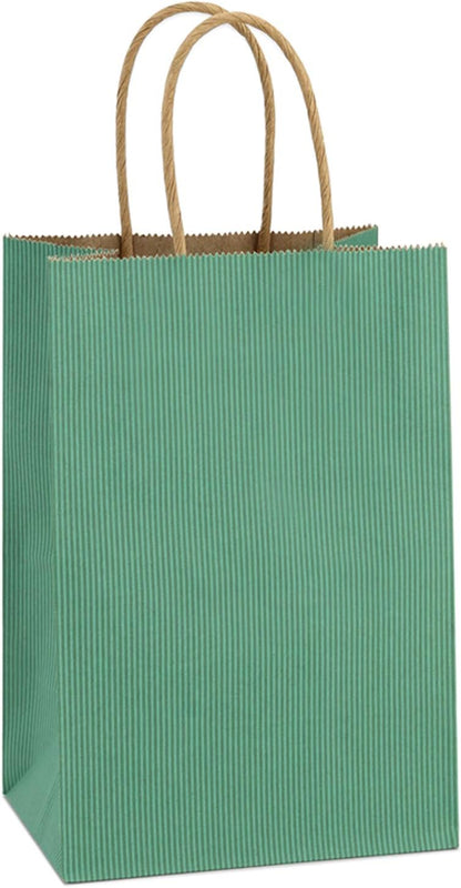 BagDream Gift Bags 100Pcs 5.25x3x8 Small Kraft Paper Gift Bags with Handles Bulk, Brown Paper Sacks for Small Business, Retail, Merchandise, Wedding Birthday Party Favor