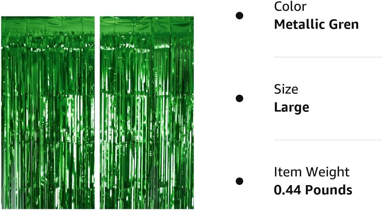 2 Pack 3.2ft x 8.2ft Silver Metallic Tinsel Foil Fringe Curtains, Door Streamer Photo Booth Backdrop for Birthday Graduation Engagement Bridal Shower Bachelorette Baby Shower Party Decorations
