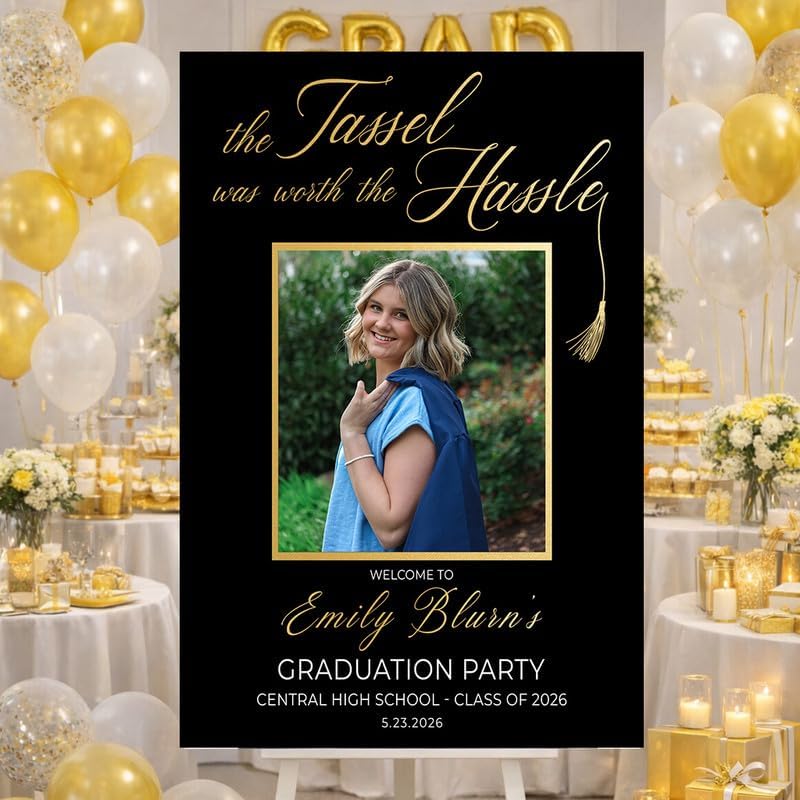 Personalized 2026 Graduation Party Welcome Sign, Minimalist Grads Decor, Class of 2026 Graduation Party Poster, Custom Graduation Party Sign, Congrats Grad Decorations Design 2
