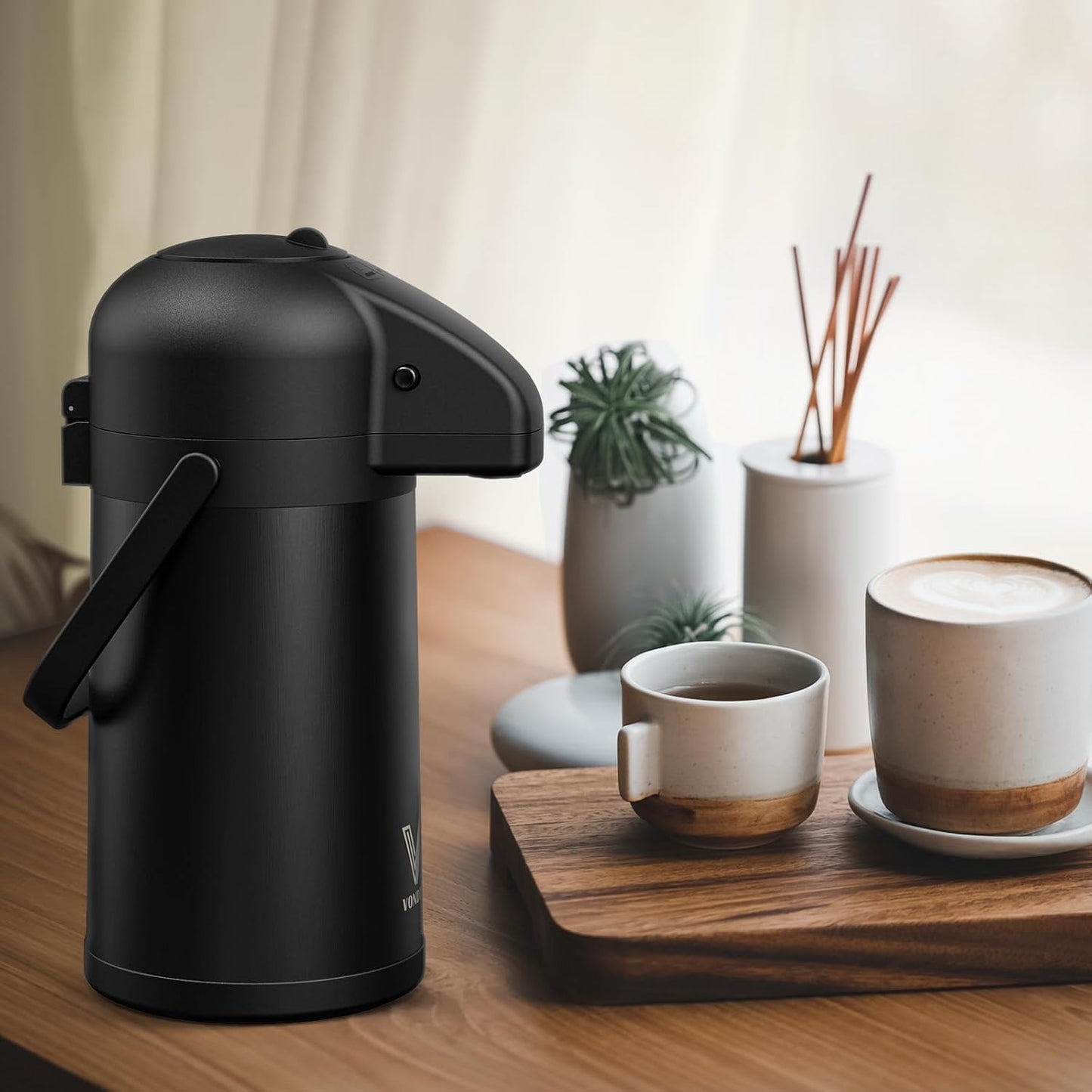 Coffee Carafe for Keeping Hot - 102oz/3L Airpot Coffee Dispenser with Pump - Insulated Stainless Steel Hot Beverage Dispenser for Parties - Thermal Carafe for Hot Drinks Water Tea Chocolate