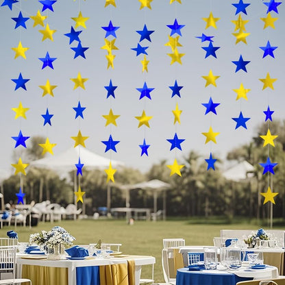 Iridescent Shining Star Hanging Garland Iridescent Hanging Sparkling Star Streamer Glitter Bunting Banner Twinkle Backdrop for Wedding Baby Shower Birthday Christmas Decorations 40 Feet