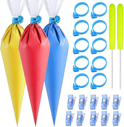 100 Pieces Piping Bags Disposable - Tipless Piping Bags | Pastry Bags | Icing Bags | Frosting Bags for Cake Cookies Baking Decorating (14 inch bags-A)