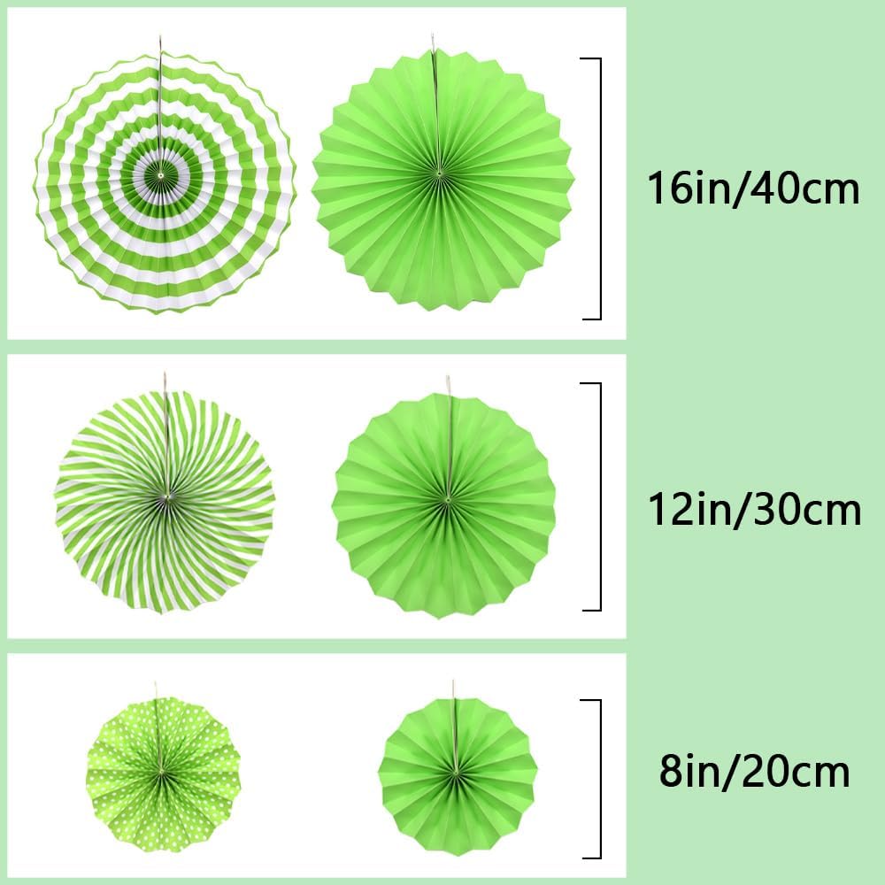 Hocansen 6PCS Paper Fan Garland Paper Fans Party Decorations 8/12/16in Hanging Papers Fans Set Round Papers Fans Pattern Garland for Birthday, Wedding (ZS/Pink)