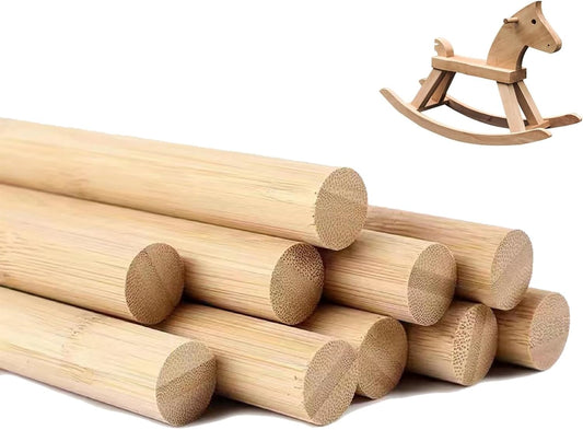 DaTpuik 1/4 x 12 Inch 25PCS Dowel Rods Wood Sticks Wooden Dowel Rods - Unfinished Bamboo Sticks - for Crafts and DIYers
