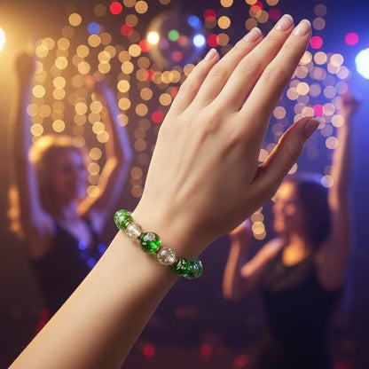 Handmade Glow-in-the-Dark Beaded Bracelet, Luminous Wrist Accessory, Fashion Bracelet for Women, Ideal Gift for Night Events, Parties & Birthdays