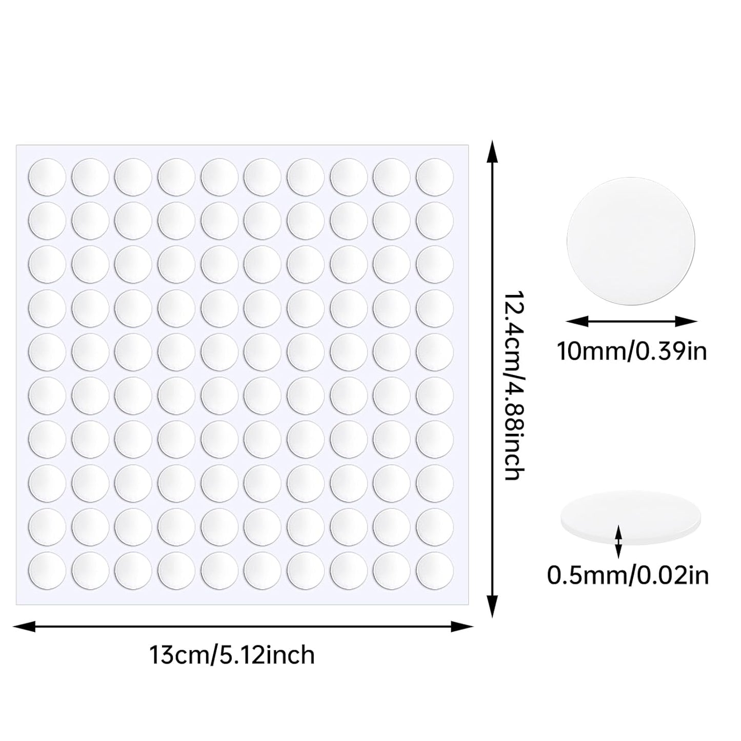 JANYUN 140 Pieces Adhesive Dots,Removable Round Putty Clear Tack No Trace Small Tape Stickers for Wall Hanging Festival Poster Office Party Decoration Picture Crafts