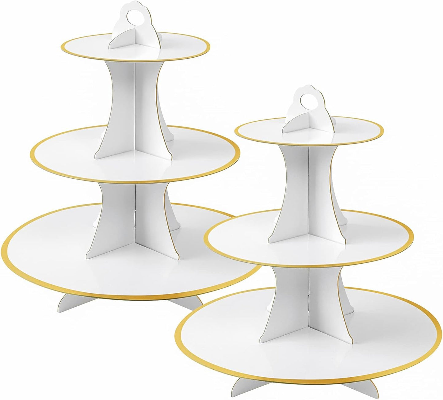 Soleebee 3-Tier Round Cupcake Stand, Cardboard Cupcake Tower, Dessert Cup Cake Stand Tower for Birthday Wedding Party Decoration, Cupcake Tier Stand 1 Set (Hot Pink)