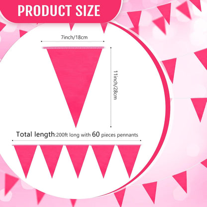 Tatuo 200 Feet Solid Pennant Banners Flags String Triangle Hanging DIY Bunting Flags Party Decorations for Grand Opening Party Banners for Kids Birthday, Shops (White)