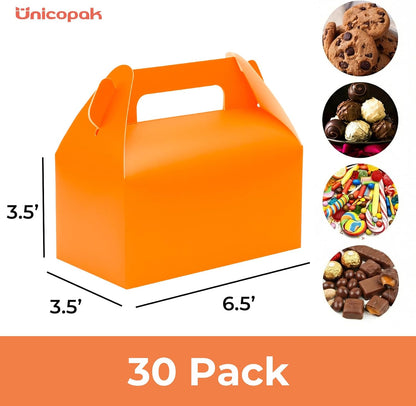 UnicoPak 30 Pack Party Favor Boxes Treat Boxes, White Gable Gift Boxes for Party Favors Goodies Cookies Treats Candies Meals Lunch, 6.5x3.5x3.5 Inches
