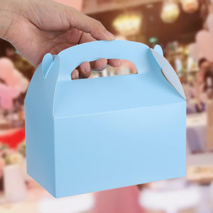 DjinnGlory 36 Pack White Party Favor Treat Boxes with Handle, DIY Paper Boxes for Baby Shower, Birthday, All Occasion, Small Gable Boxes for Small Business 6.18 x 3.58 x 3.38 Inches
