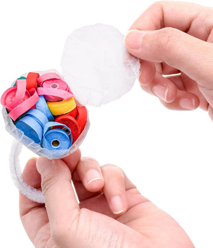 Lawei 30 Pieces No Mess Streamers, Colorful Hand Throw Confetti Poppers, Romantic White Streamer Popper Paper Crackers for Birthday, Wedding, Graduation, Opening Celebrations, Party Favors