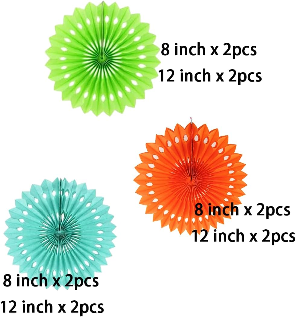 12PCS Colourful Paper Fans Party Decorations,Rainbow Hanging Ceiling Honeycomb Round Tissue Paper Fans for Mexican Engagement Fiesta Cinco De Mayo Party Decorations