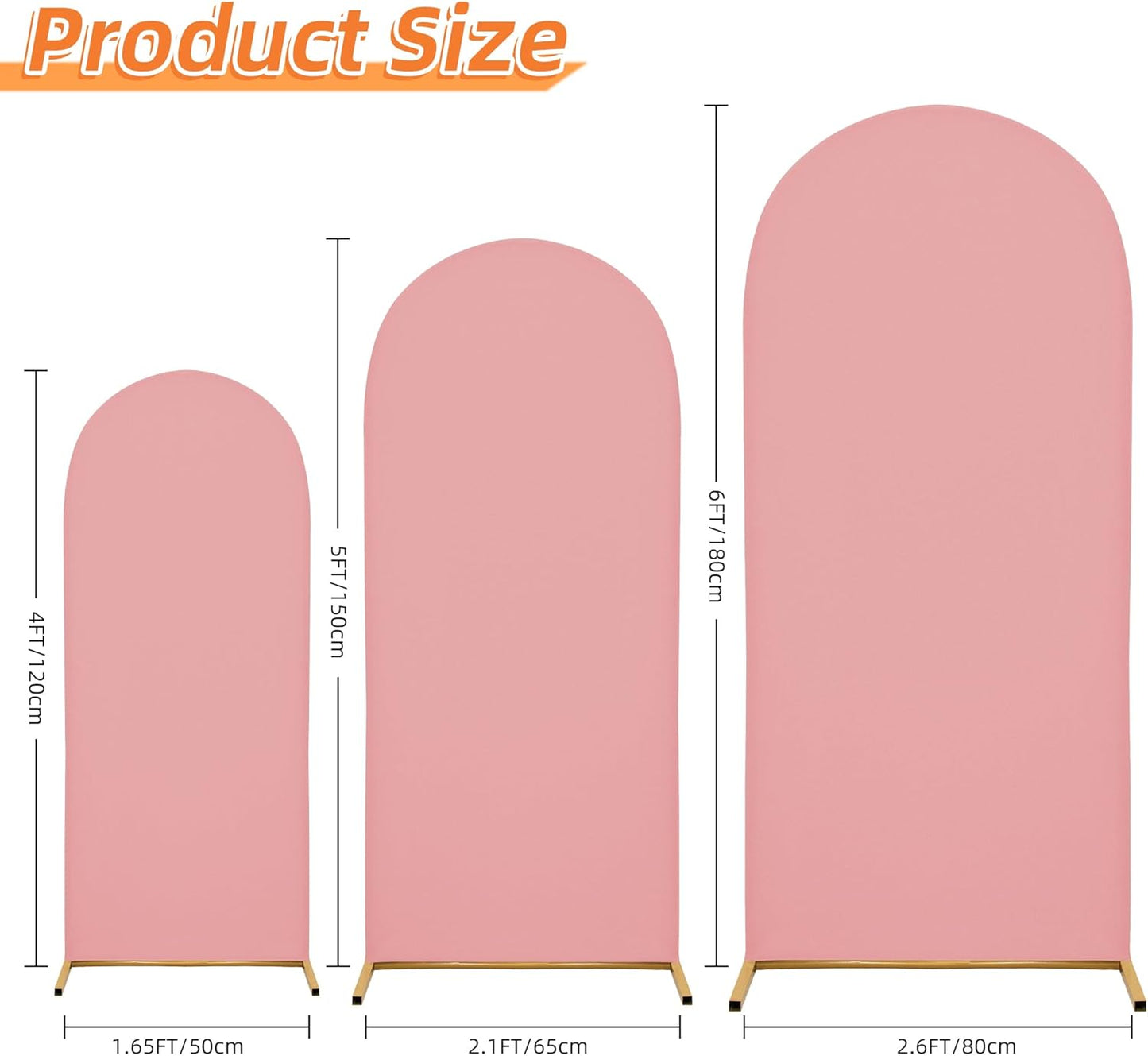 3-Piece Arch Cover Bundle – 7.2FT, 6.6FT & 6FT Stretch Spandex Backdrop Set – Wedding, Birthday & Photo Booth Arch Covers for Every Event