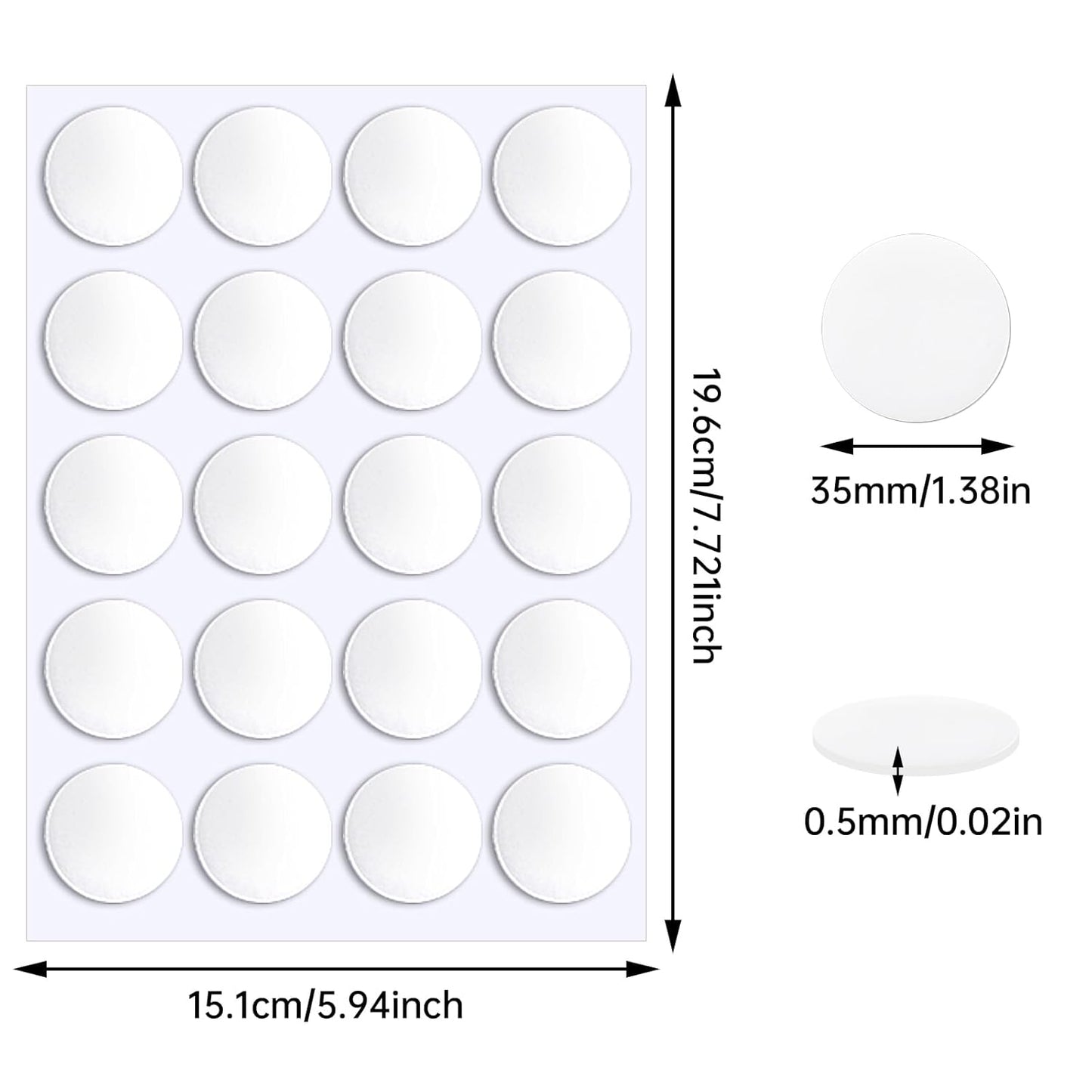 JANYUN 140 Pieces Adhesive Dots,Removable Round Putty Clear Tack No Trace Small Tape Stickers for Wall Hanging Festival Poster Office Party Decoration Picture Crafts