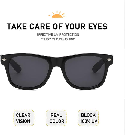 20 Pairs Bulk Sunglasses for Adult Retro 70s 90s Cheap Glasses (Black)