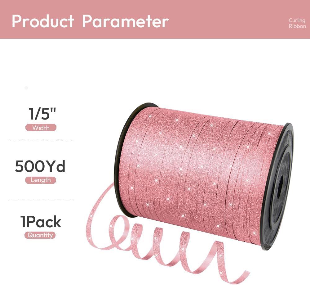 500 Yards White Curling Ribbon for Gift Wrapping, 1/5 inch Wide Balloon Ribbon String for Florist Flower, Crafts, Wreaths, Christmas, Birthday Party, Wedding