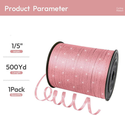 500 Yards White Curling Ribbon for Gift Wrapping, 1/5 inch Wide Balloon Ribbon String for Florist Flower, Crafts, Wreaths, Christmas, Birthday Party, Wedding